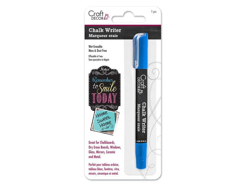 Multicraft Imports Chalk Writer, Mess Free, Wet-erasable marker for many surfaces - Amazing Vibrant Color, Neon Blue - Image 1
